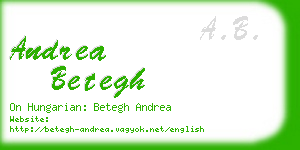 andrea betegh business card